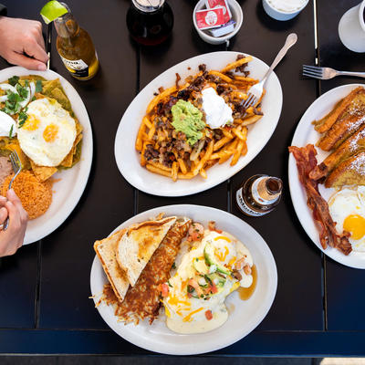 Four different types of breakfast meals