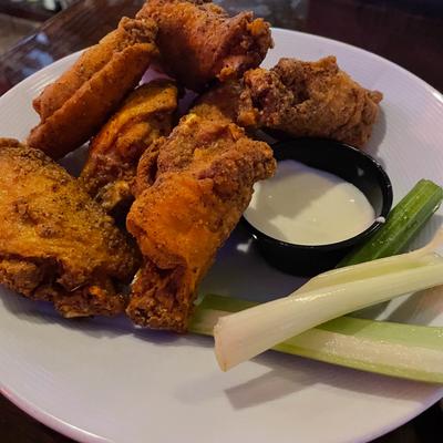 Chicken Wings with celery and ranch.