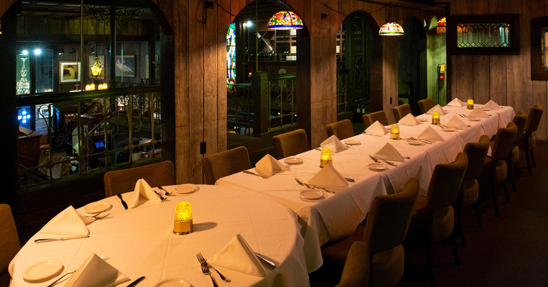 Long table with added round table at the end