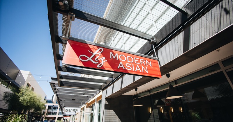 Exterior, sign above entrance