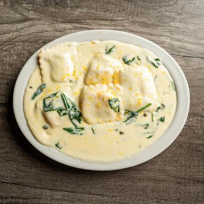 Paneer Ravioli Piccata.