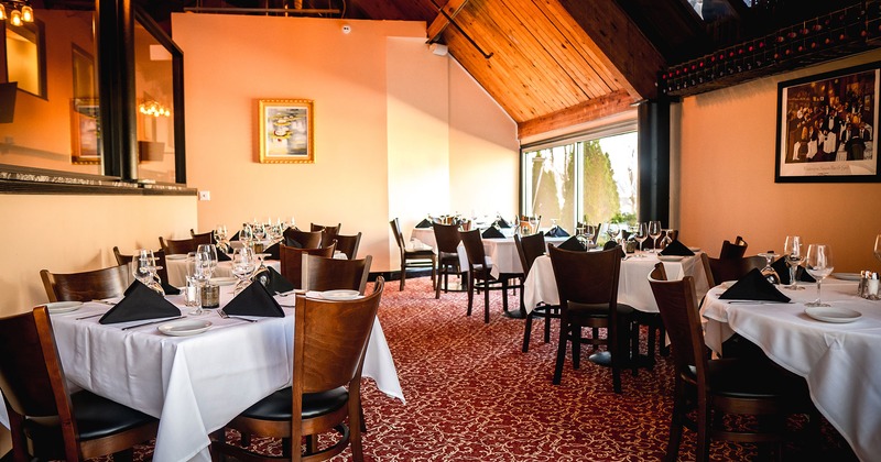 Dining room, set tables ready to receive guests