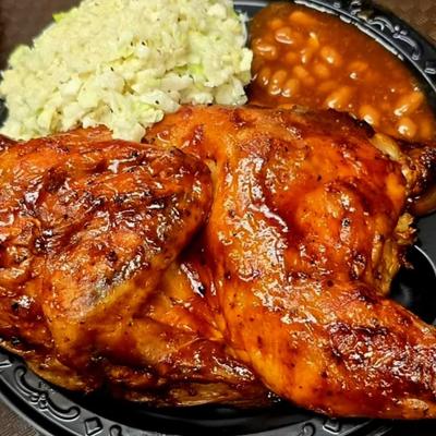 BBQ chicken weekend special plate.