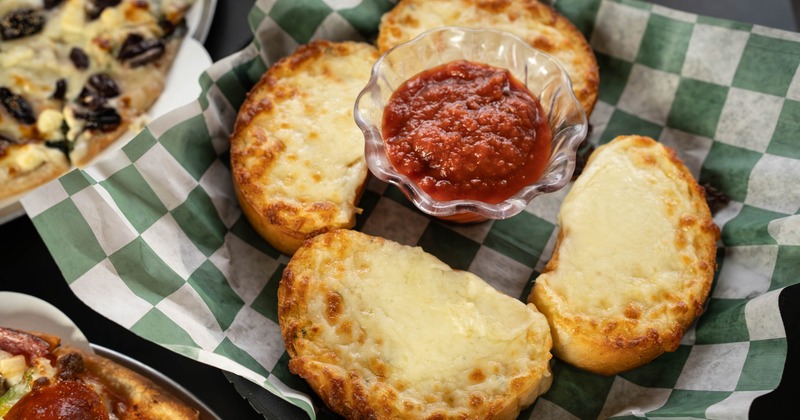 Garlic Cheese Bread served with a dip