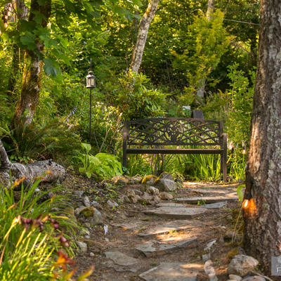 Path to the private bench area