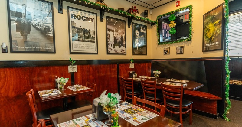 Interior, seating area, tables and chairs