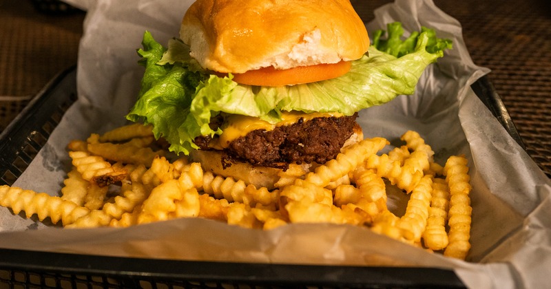 Cheeseburger and fries