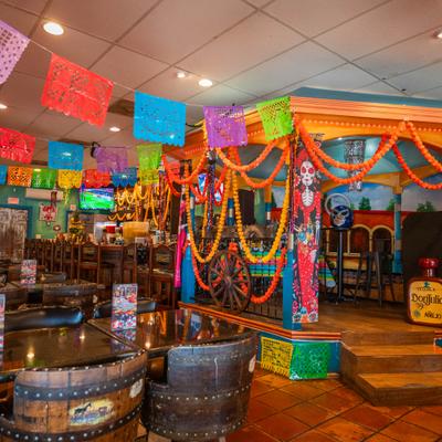 The interior of the restaurant.