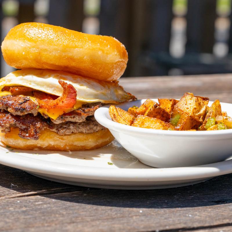 Glazed Doughnut Breakfast Burger photo