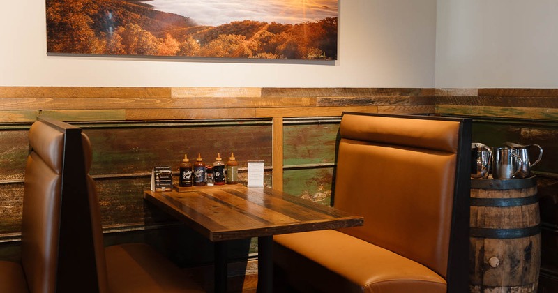 Interior, booth with the picture on the wall