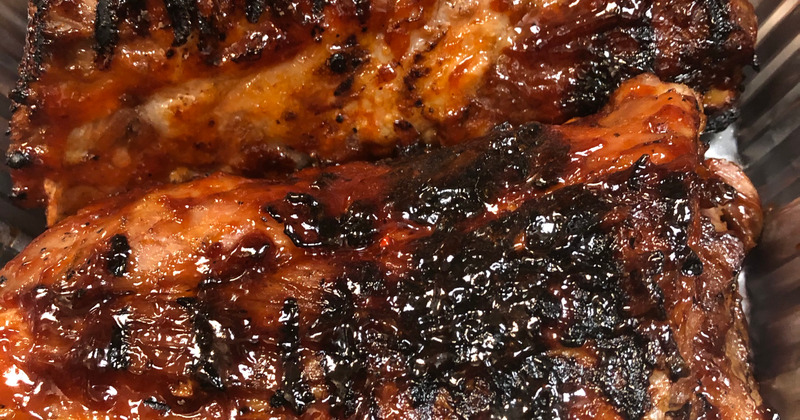 Baby back ribs closeup
