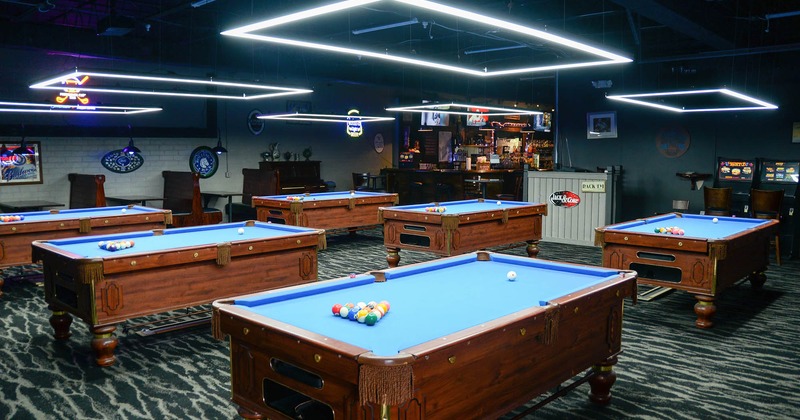 Room with pool tables