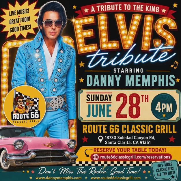 This Sunday June 28th at 4pm is a Tribute to Elvis show starring Danny Memphis.