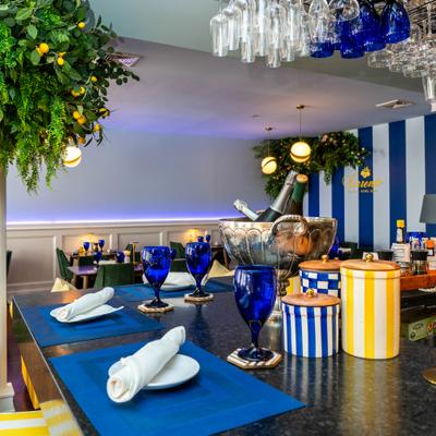 The restaurant's interior details.