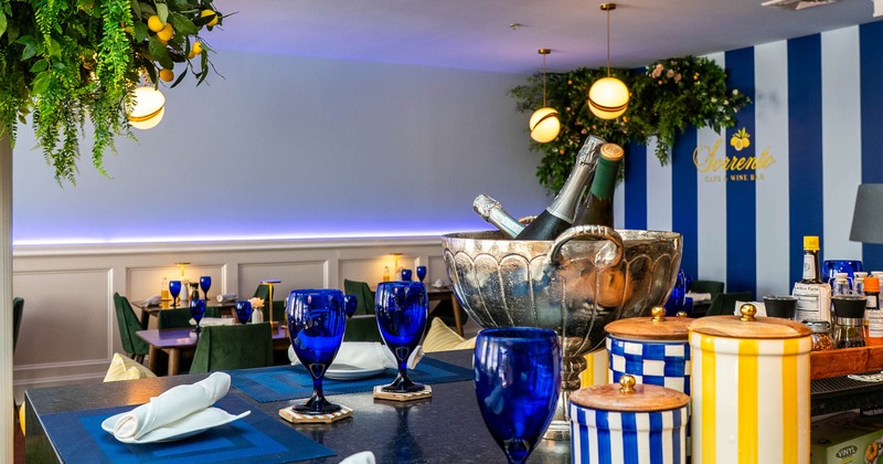 The restaurant's interior details