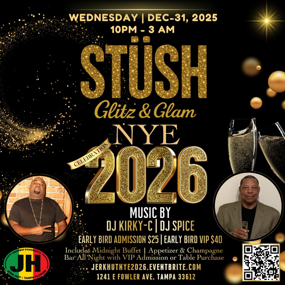 STÜSH Glitz & Glam NYE Party 2026 in Tampa | Jerk Hut event photo