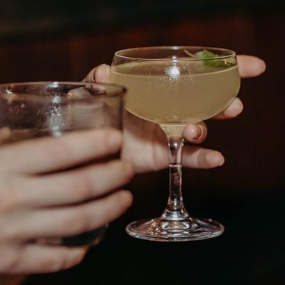 Drinks in hands, close up