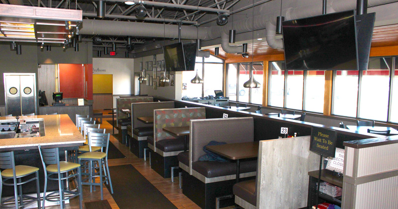 Tables ready for celebration lined up