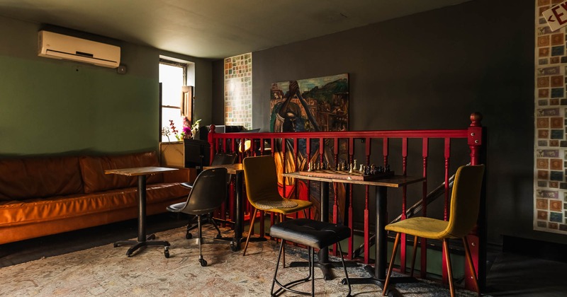 Interior, upstairs seating area