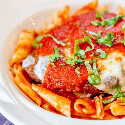 Chicken Parmesan Pasta.