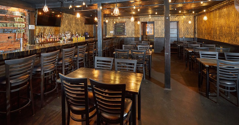 Interior space, seating area and bar