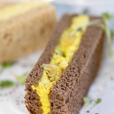 Egg salad tea sandwich.