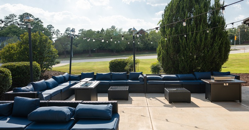 Outdoor lounge seating area