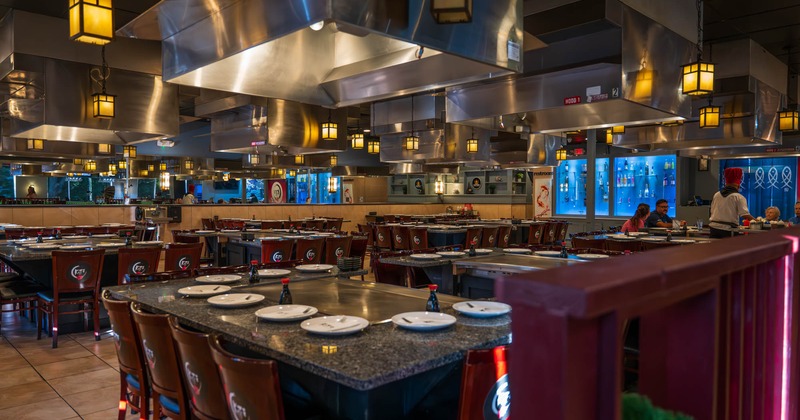 Interior dining area, tables ready for guests