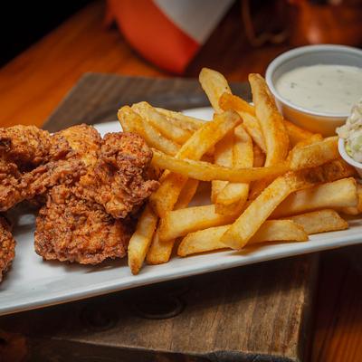 Chicken Tenders and fries.