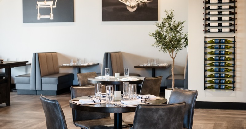 Interior, table and chairs, diner set up