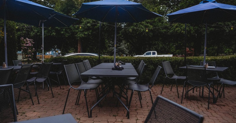 Exterior, patio, tables and charis