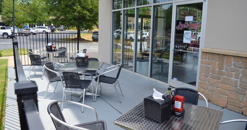 Exterior, seating area with tables and chairs
