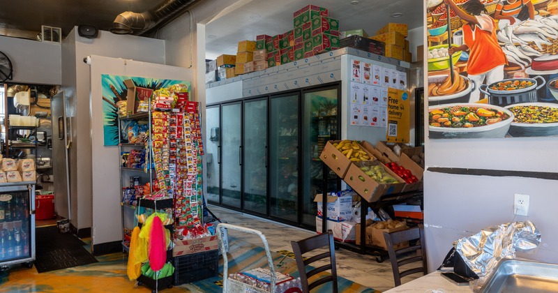Interior, refrigerators, shelves with fresh vegetables