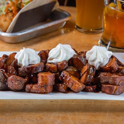 Fried pretzel bites.