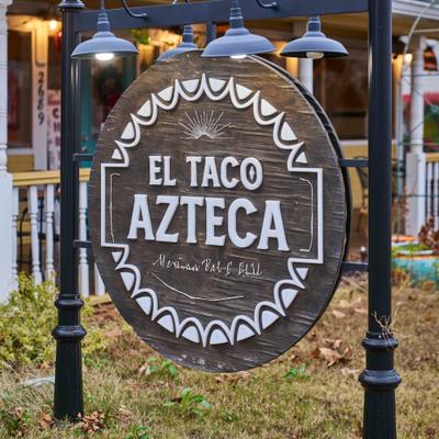 El Taco Azteca restaurant sign.