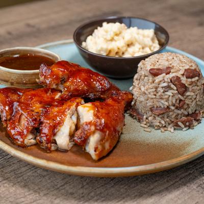 BBQ chicken meal.