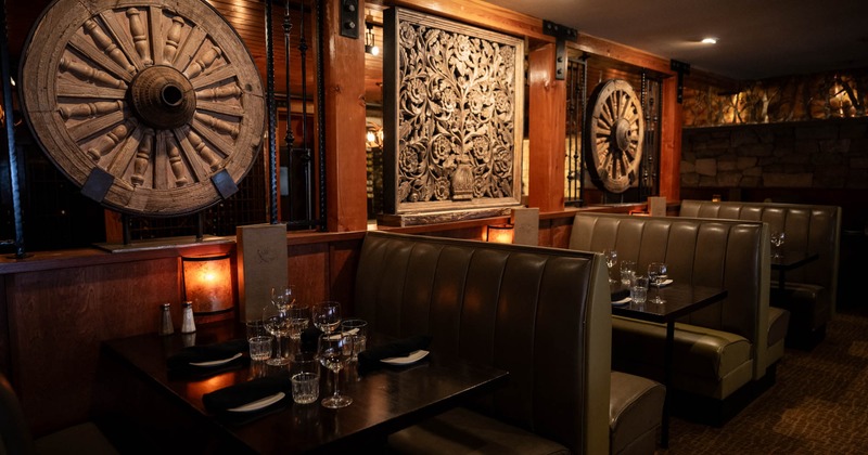 Interior, dining booths