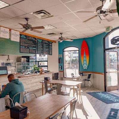 Inside of the pizzeria.