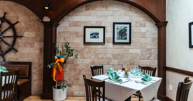 Interior, chairs and table for four
