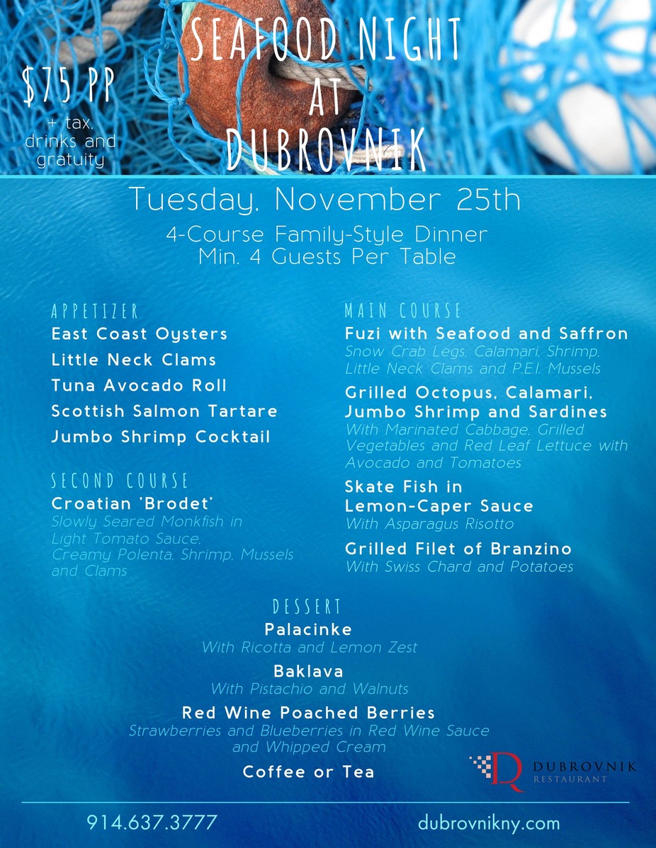 Seafood Night at Dubrovnik event photo