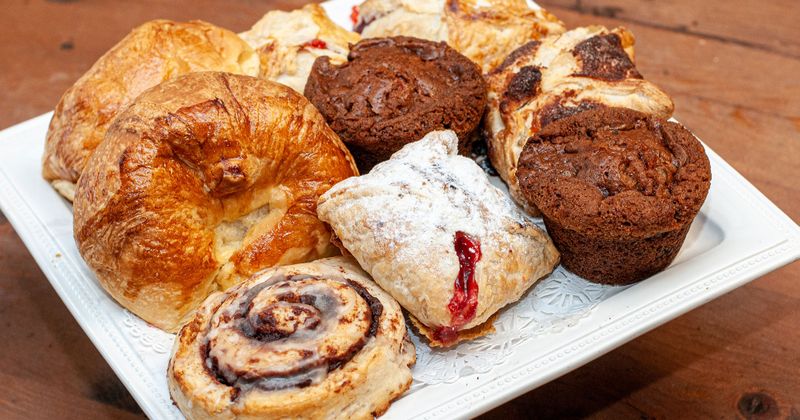 Different types of sweet pastry