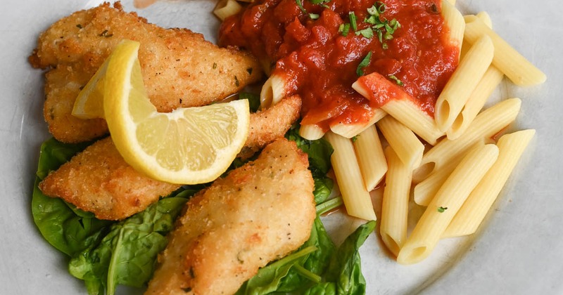 A served Mediterranean meal