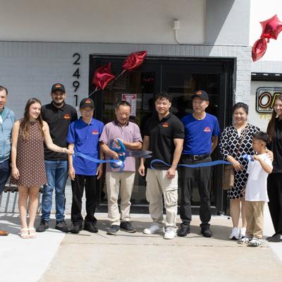 Ribbon cutting.