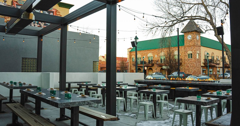 Exterior, patio, tables and seats