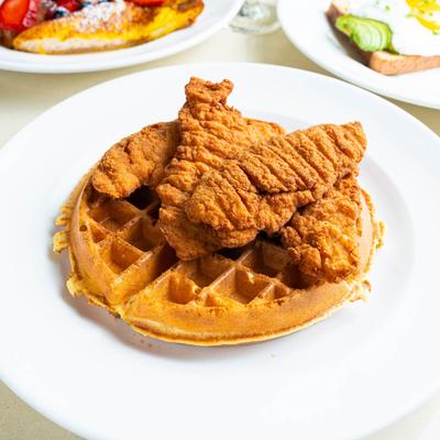 Chicken and waffles.