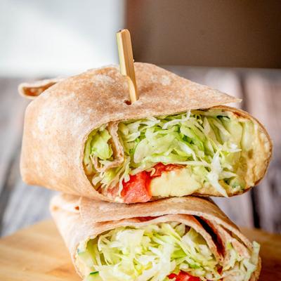 Sandwich trays come with smaller slices with toothpicks to hold together.