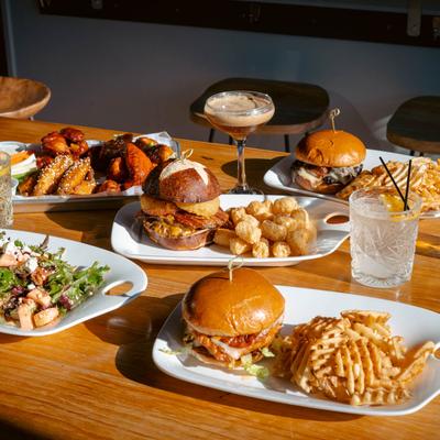 A fully served table.