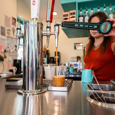Nitro cold brew dispenser.