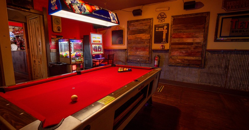 Interior, game room, pool table