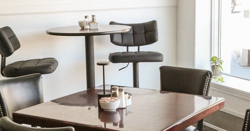 Dining tables close up